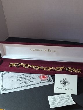 Camrose & Kross JBK  Gold Tone Rope Link With Simulated Ruby  Bracelet